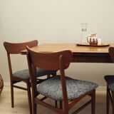 Set of four teak chairs, Danish design, 1970s, production: Denmark