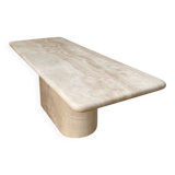 Large Thick Rectangle Travertine Dining Table by My Habitat Design