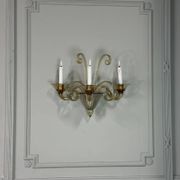 Venetian wall light in gilded Murano glass, circa 1940, set of five available.