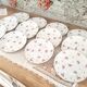 Lot de 12 assiettes à dessert en porcelaine Lourioux Foëcy France décor floral et doré
