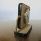 Mechanical alarm clock "jaz" brass and vinyl, swivel 50s 60s