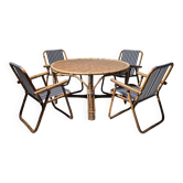 Ensemble de salle à manger "patio" en bambou, Italie, années 1960