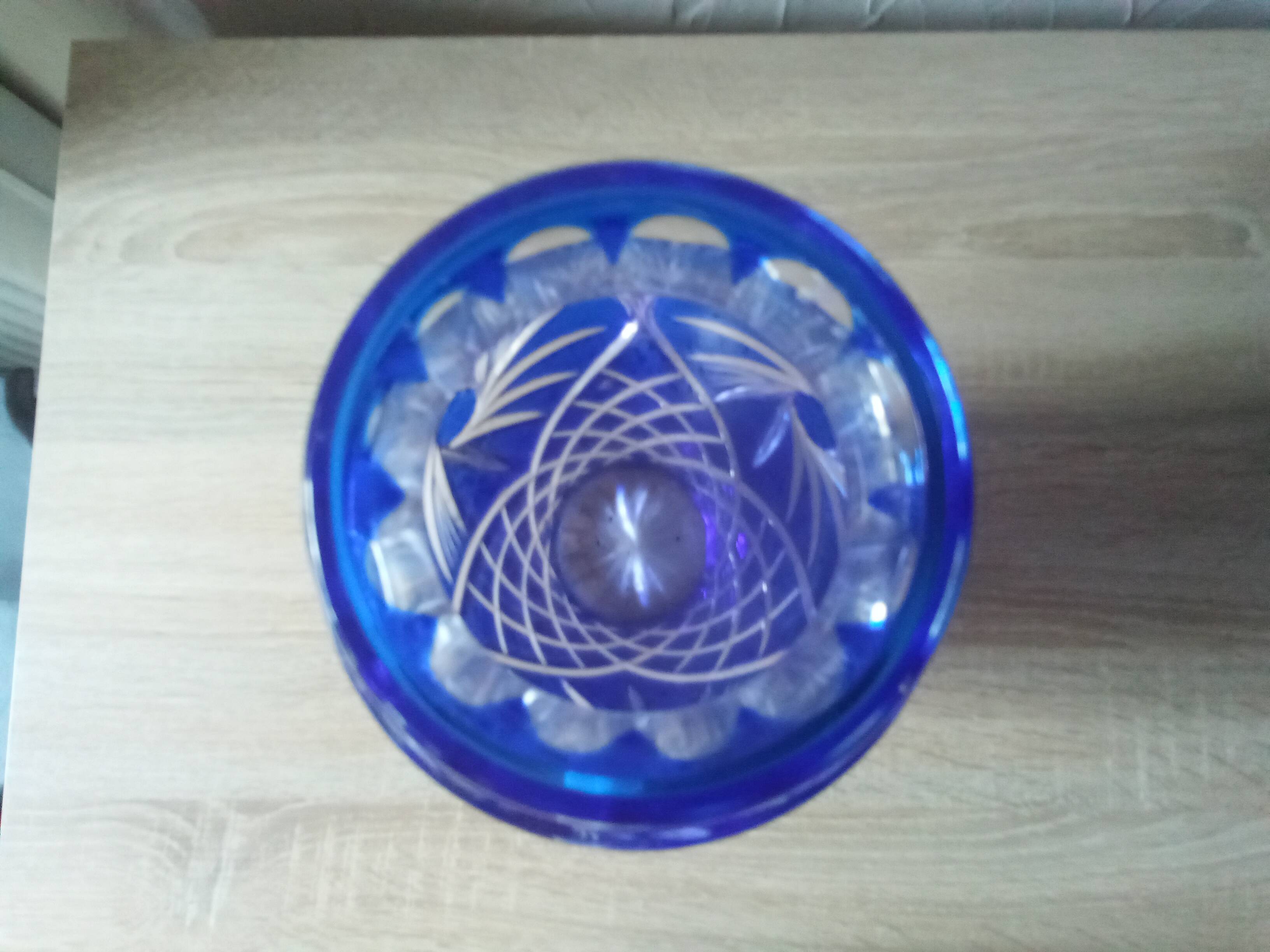 Remarkable and imposing crystal vase from Saint Louis Art Deco 1940/1950.