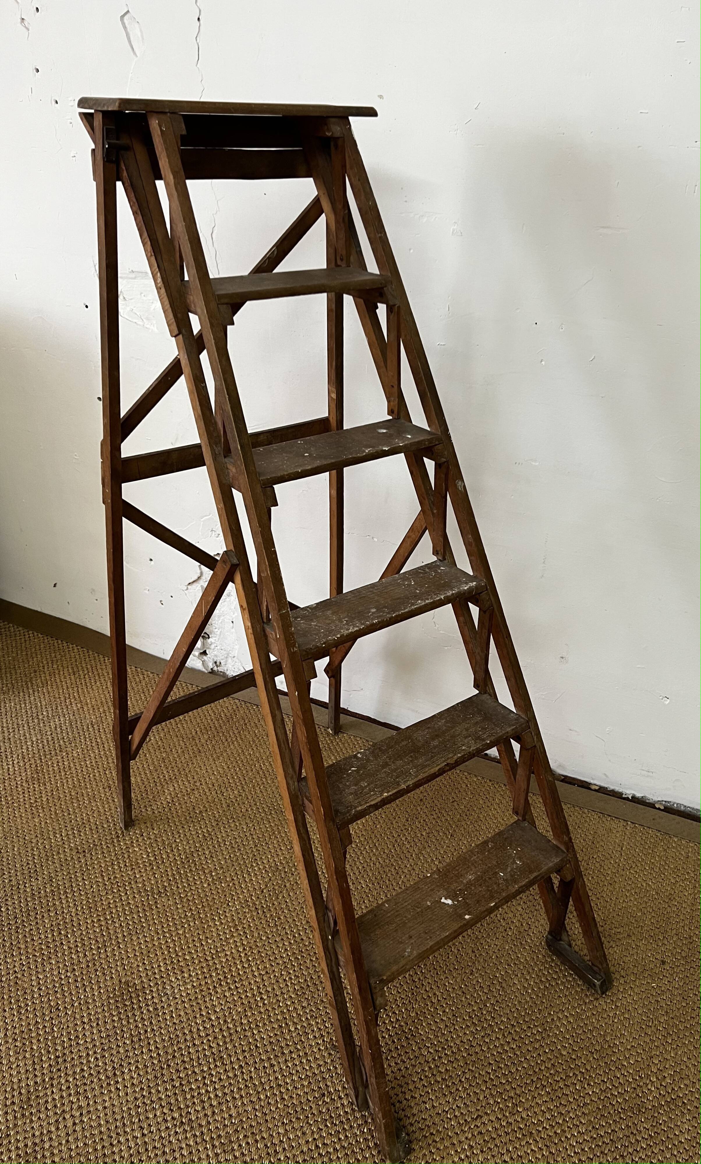 Vintage wooden stepladder