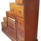 Solid exotic wood staircase cabinet - 7 Drawers and 1 door