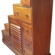 Solid exotic wood staircase cabinet - 7 Drawers and 1 door