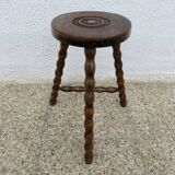 Antique tripod stool, farmhouse stool, 1950s-1960s