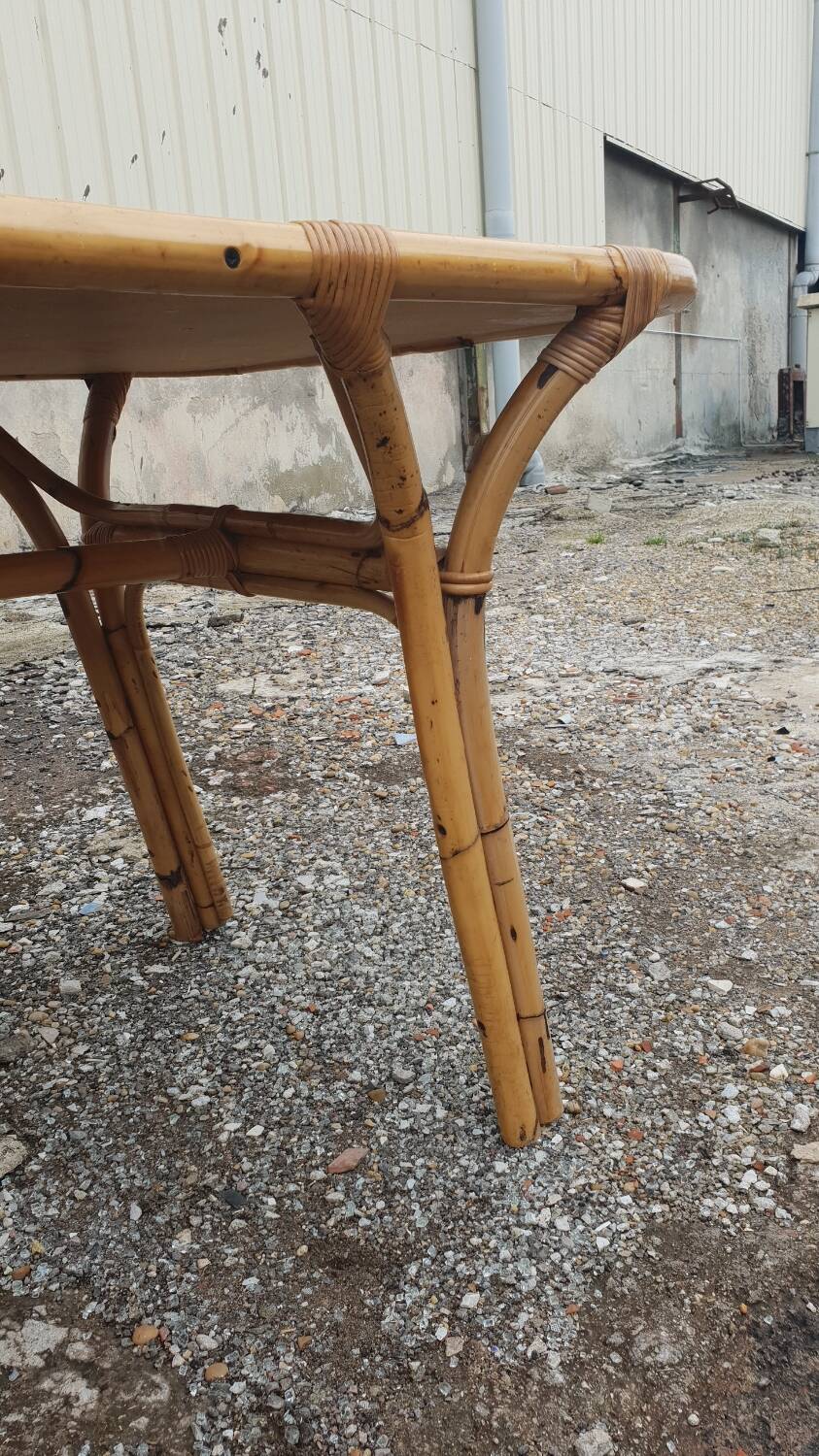 1970s rattan dining table