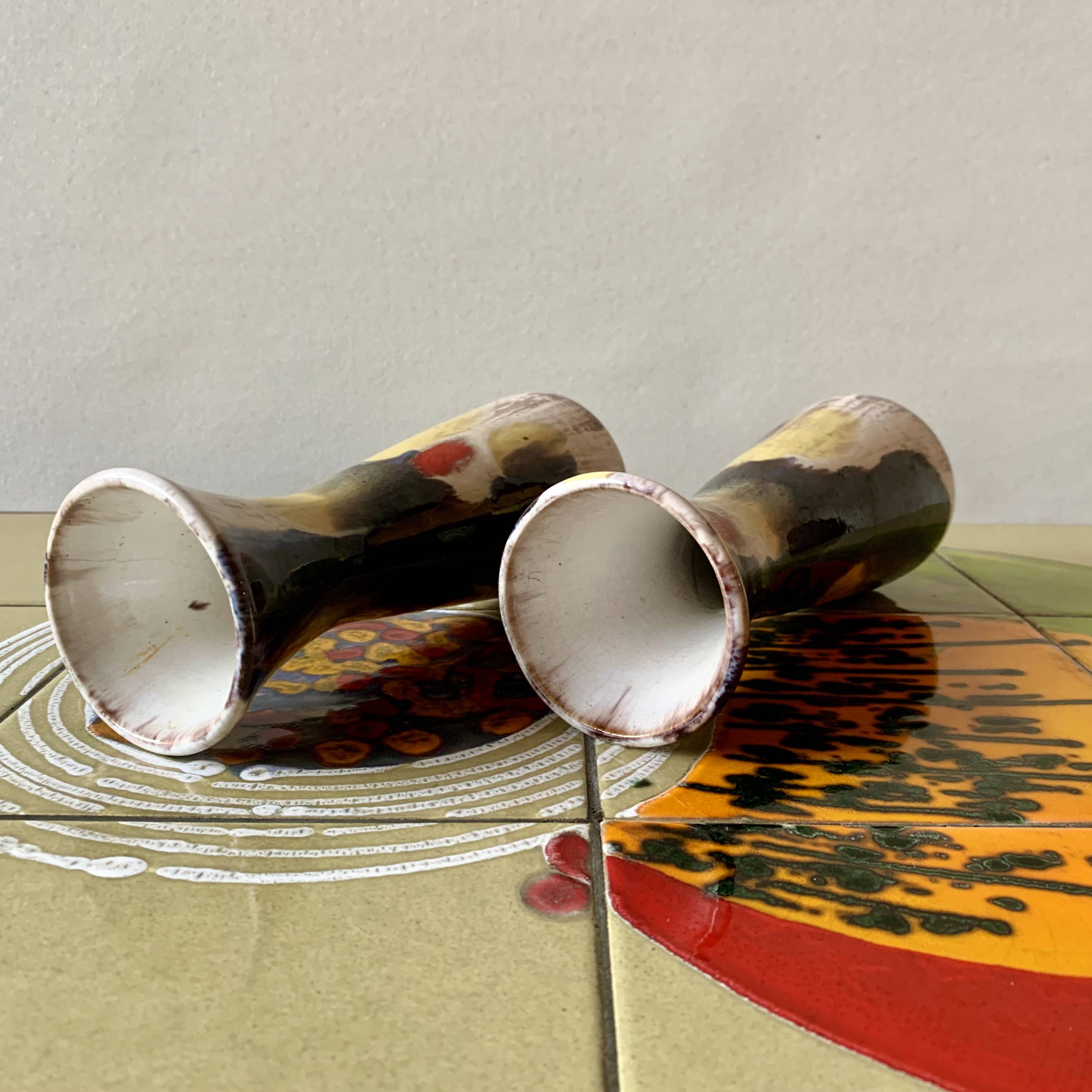 Pair of vintage Jasba Keramik diabolo vases - West Germany 602/19