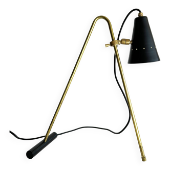 Grande lampe à poser en laiton Italienne design années 50
