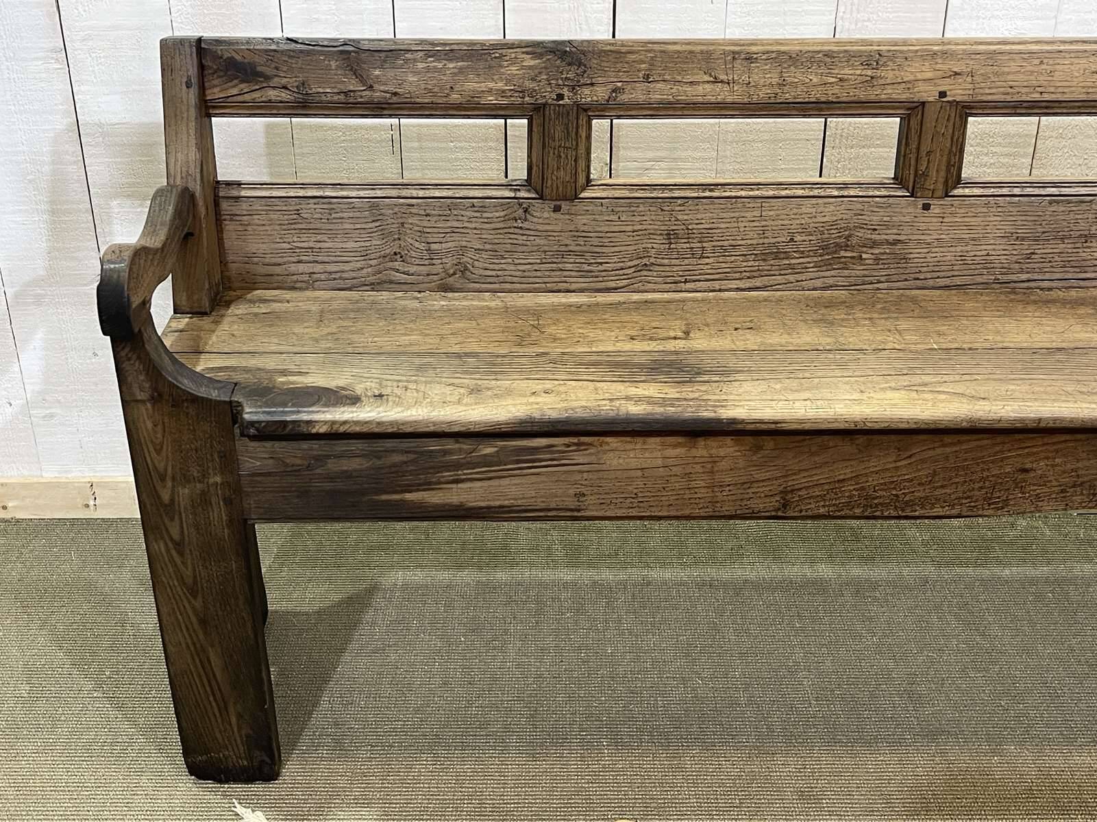 Rustic chestnut bench from the late 19th century.