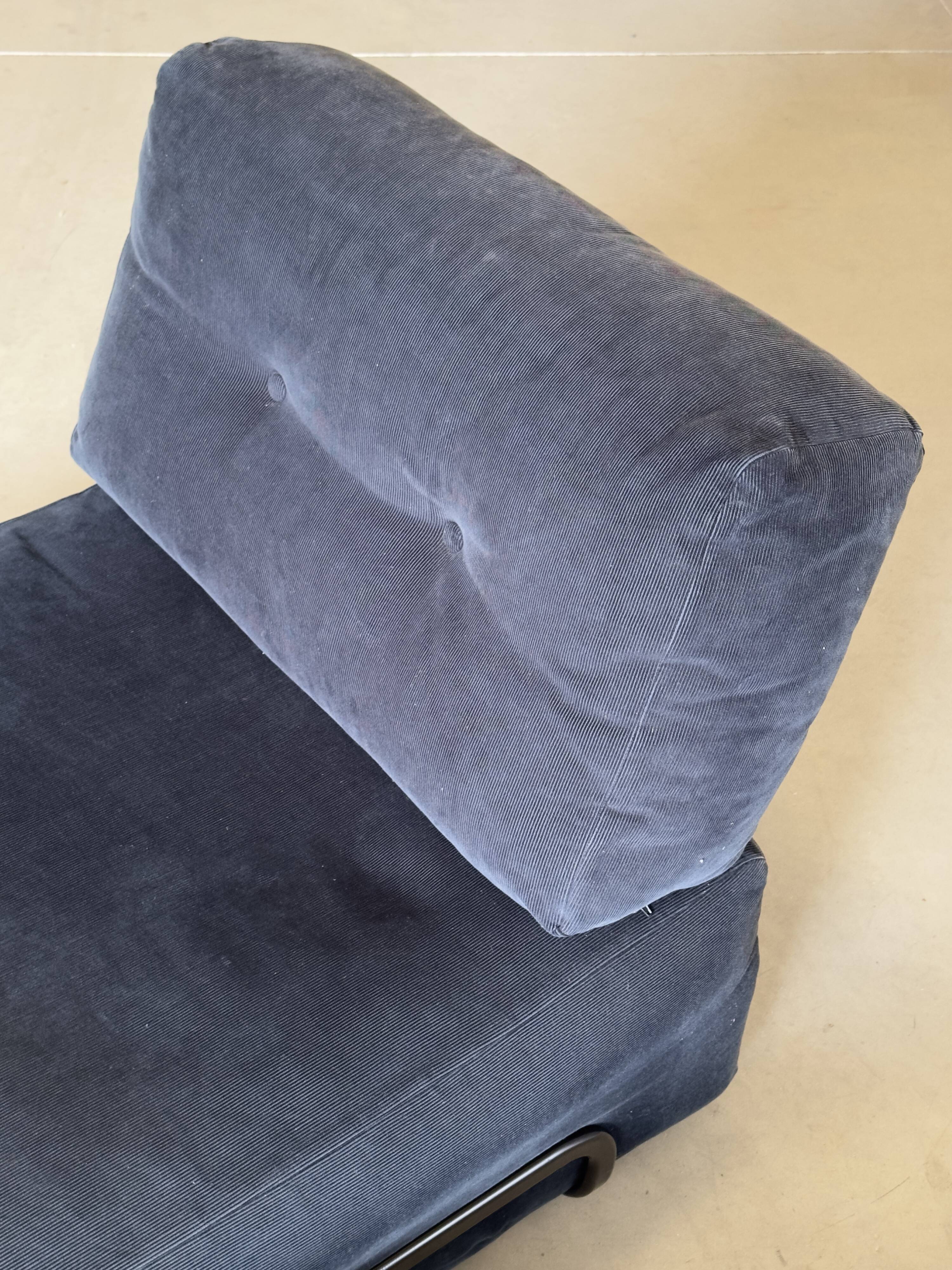 Canapé modulaire vintage en velours bleu nuit – 2 modules