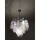 Murano Glass Sputnik Chandelier With Swirling Italian Glass Clear and White