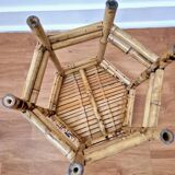 Vintage bamboo stool, plant stand