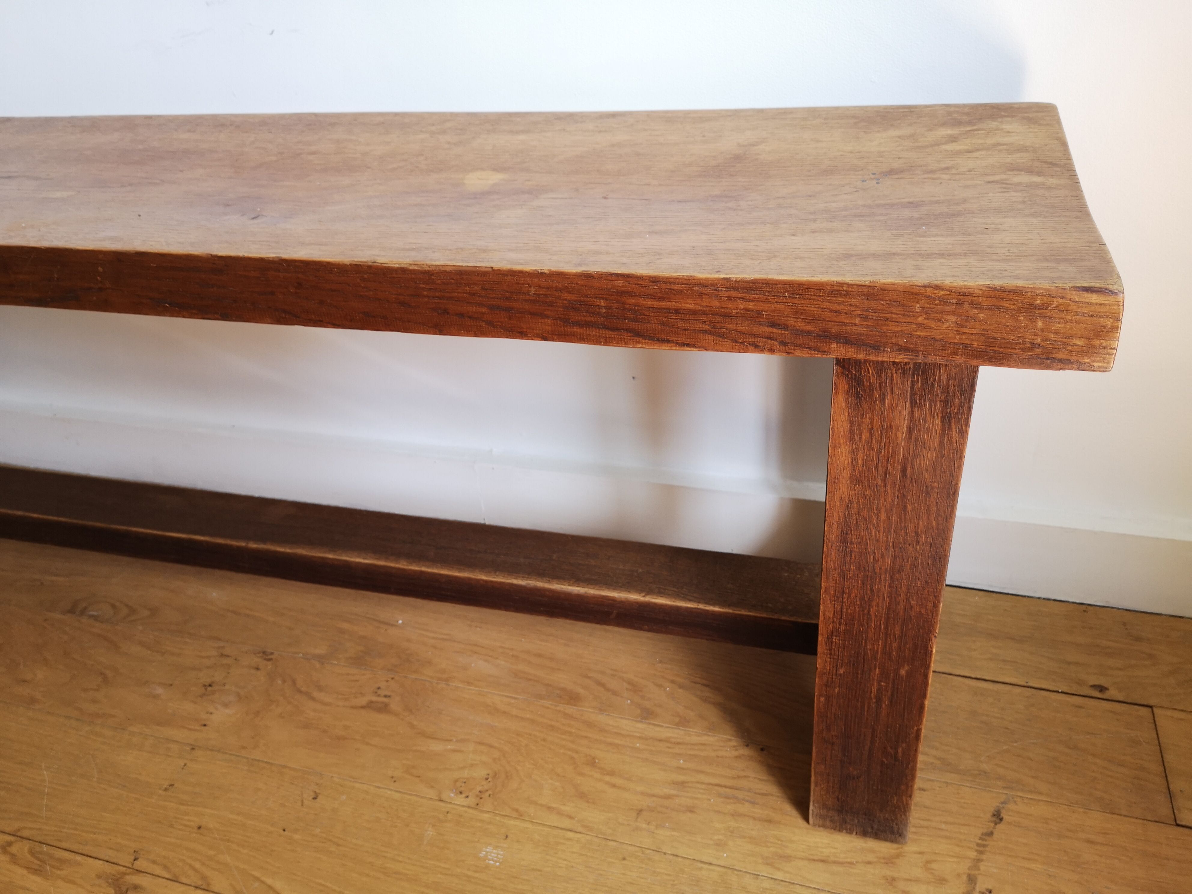 Solid wood farm bench