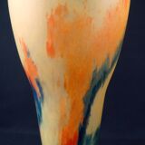 Paire de vase Art Déco en verre multicouche effet marmoréen abstrait coloré