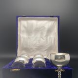 Strong silver alcohol cups in original velvet box