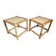 Vintage bamboo and rattan side tables – France, 1970s