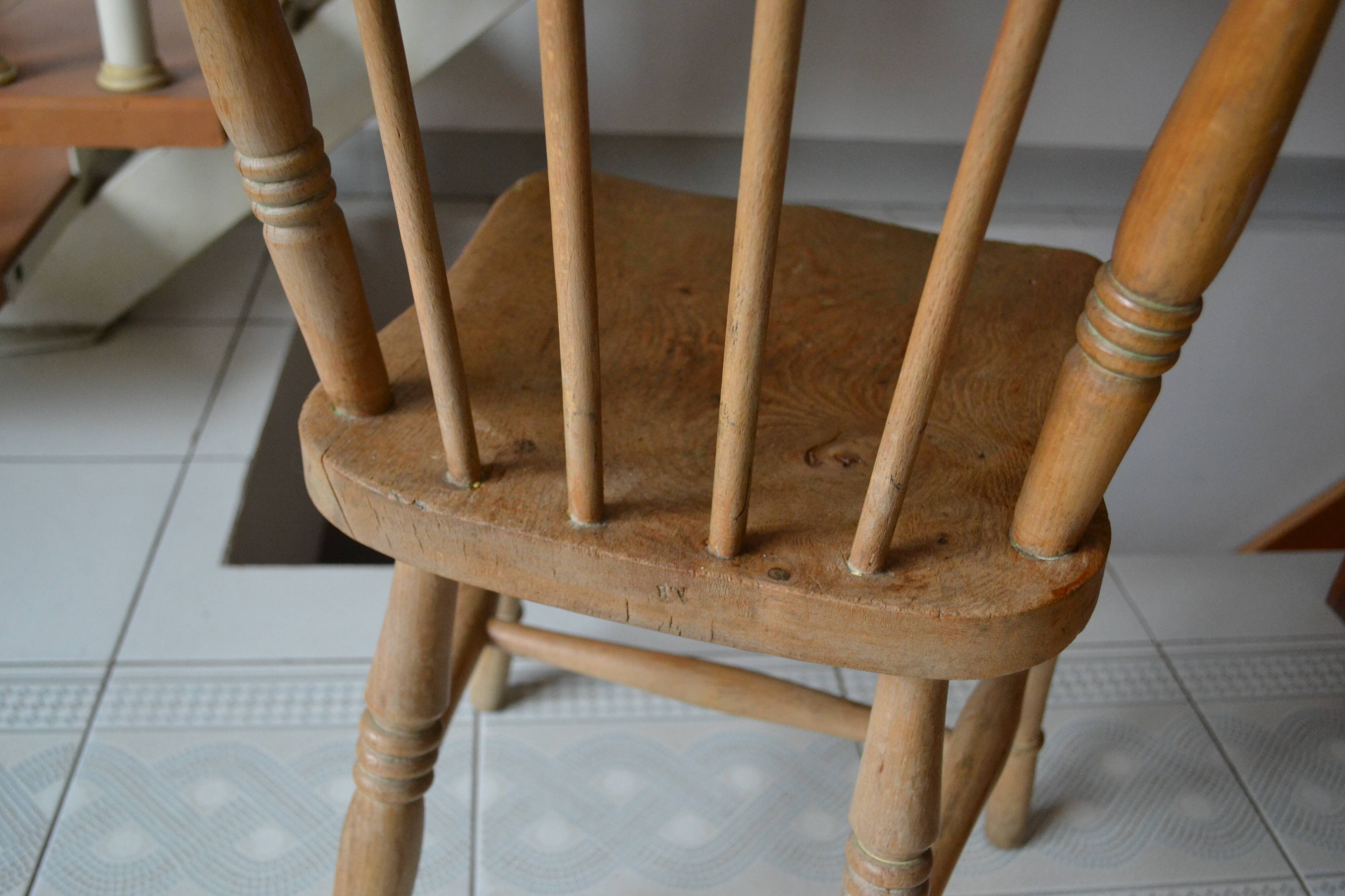 Chaise Windsor vintage chêne et hêtre