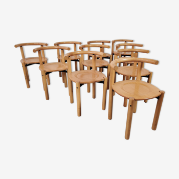 10 chaises Lübke, années 80