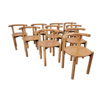 10 chaises Lübke, années 80