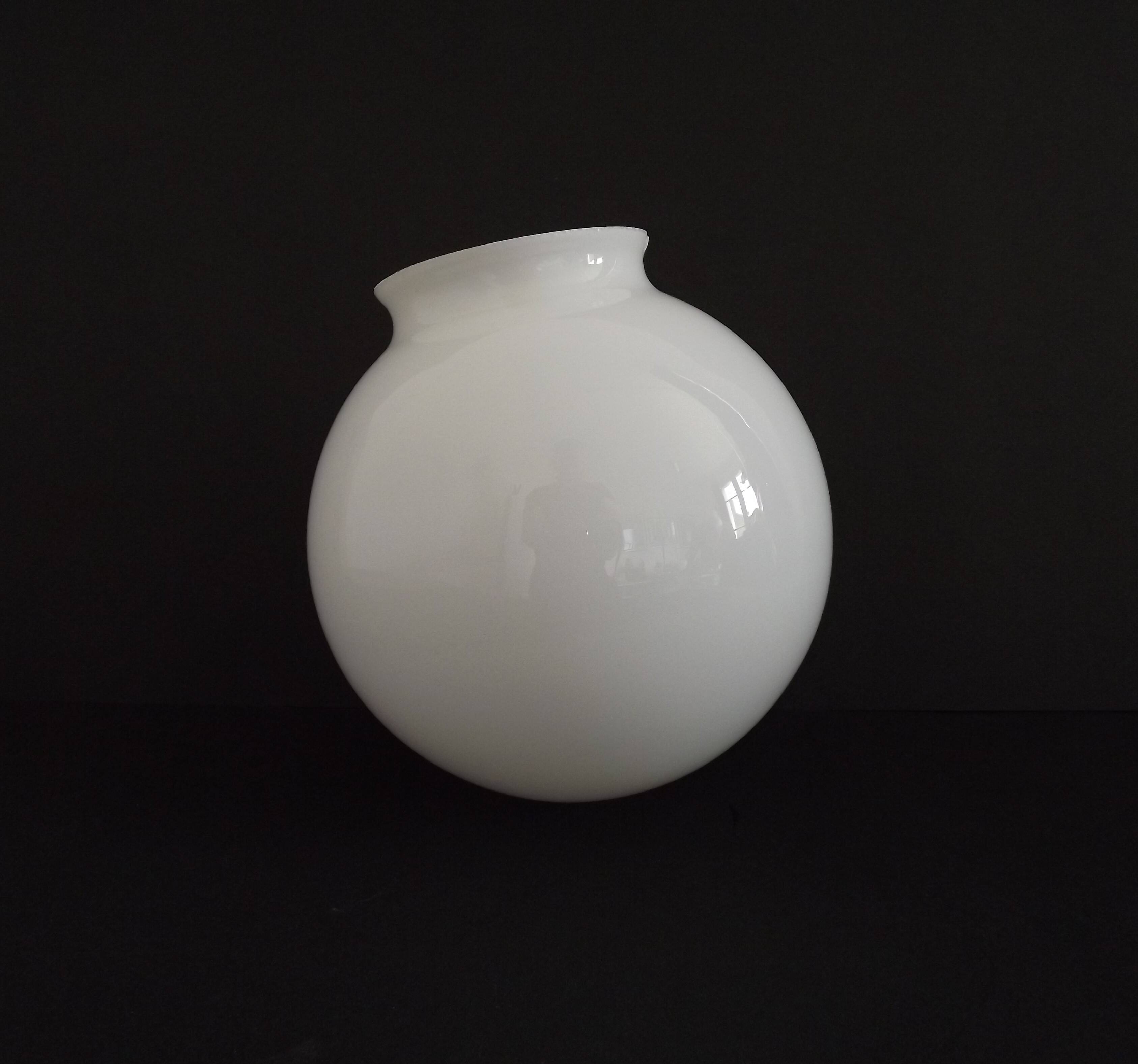 French Vintage White Opaque Glass Medium Replacement Glass Globe Shade 205