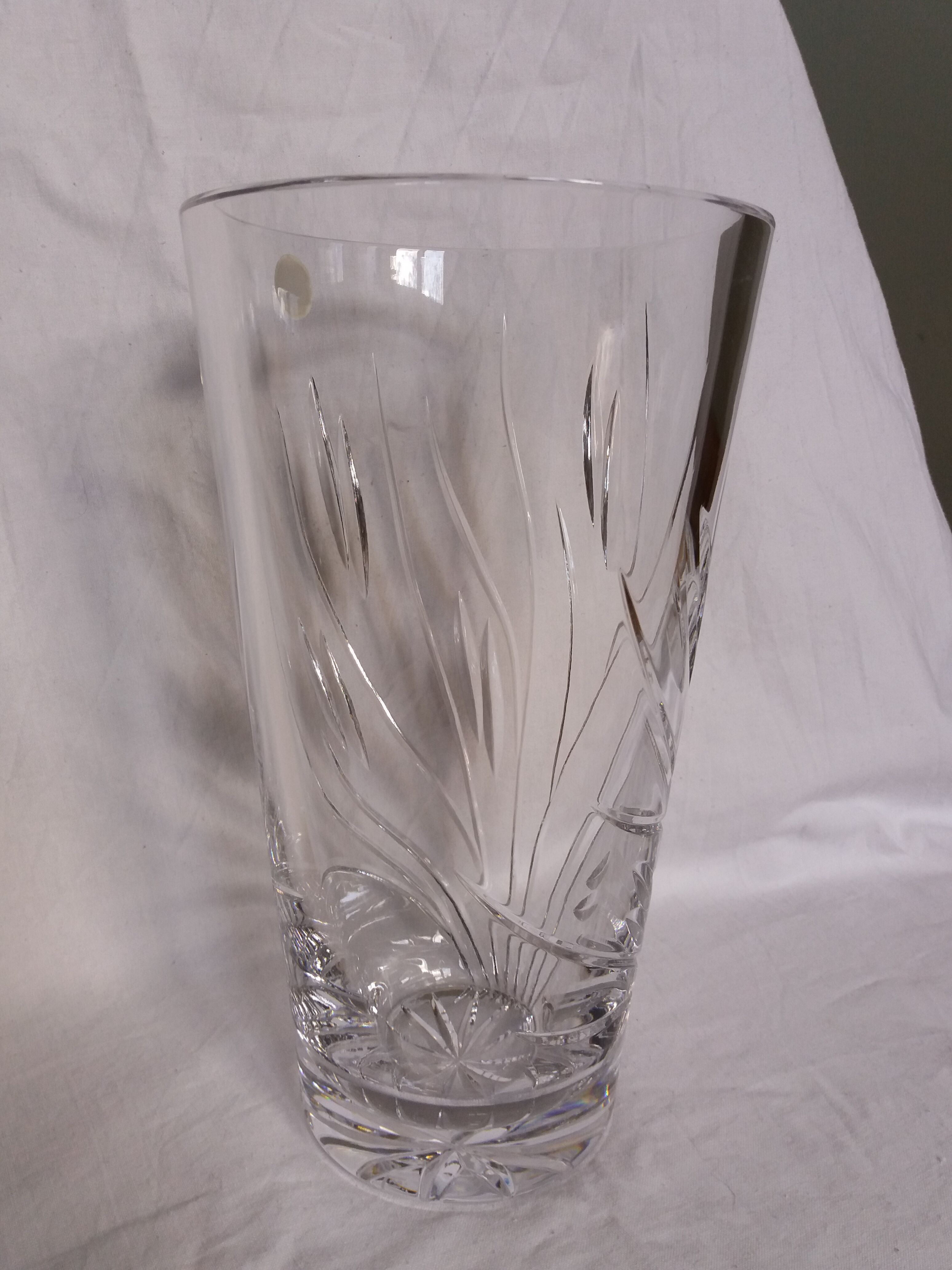 Bohemian crystal vase stamped Crystal Bohemia