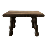 Small wooden bench with beaded legs