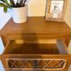 Vintage oak and rattan chest of drawers