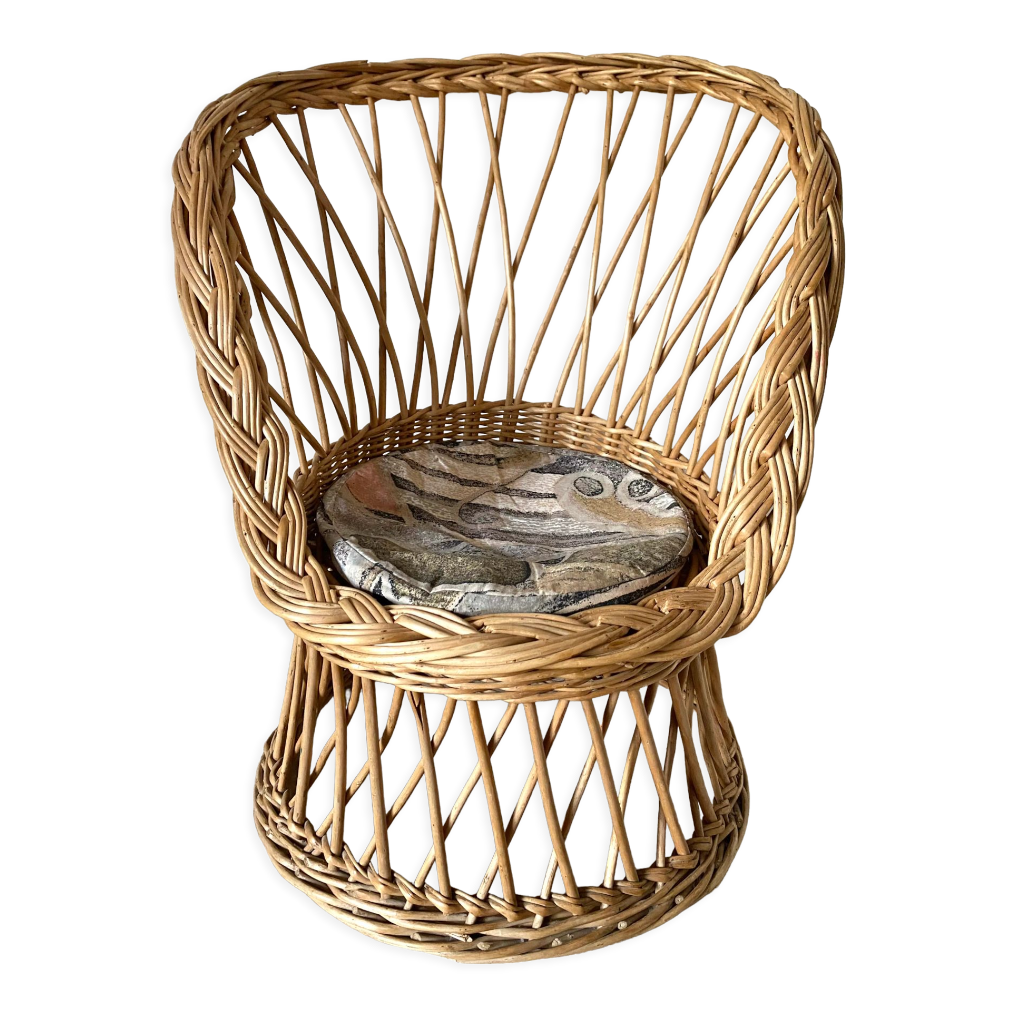 Vintage rattan armchair for children