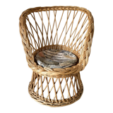 Vintage rattan armchair for children