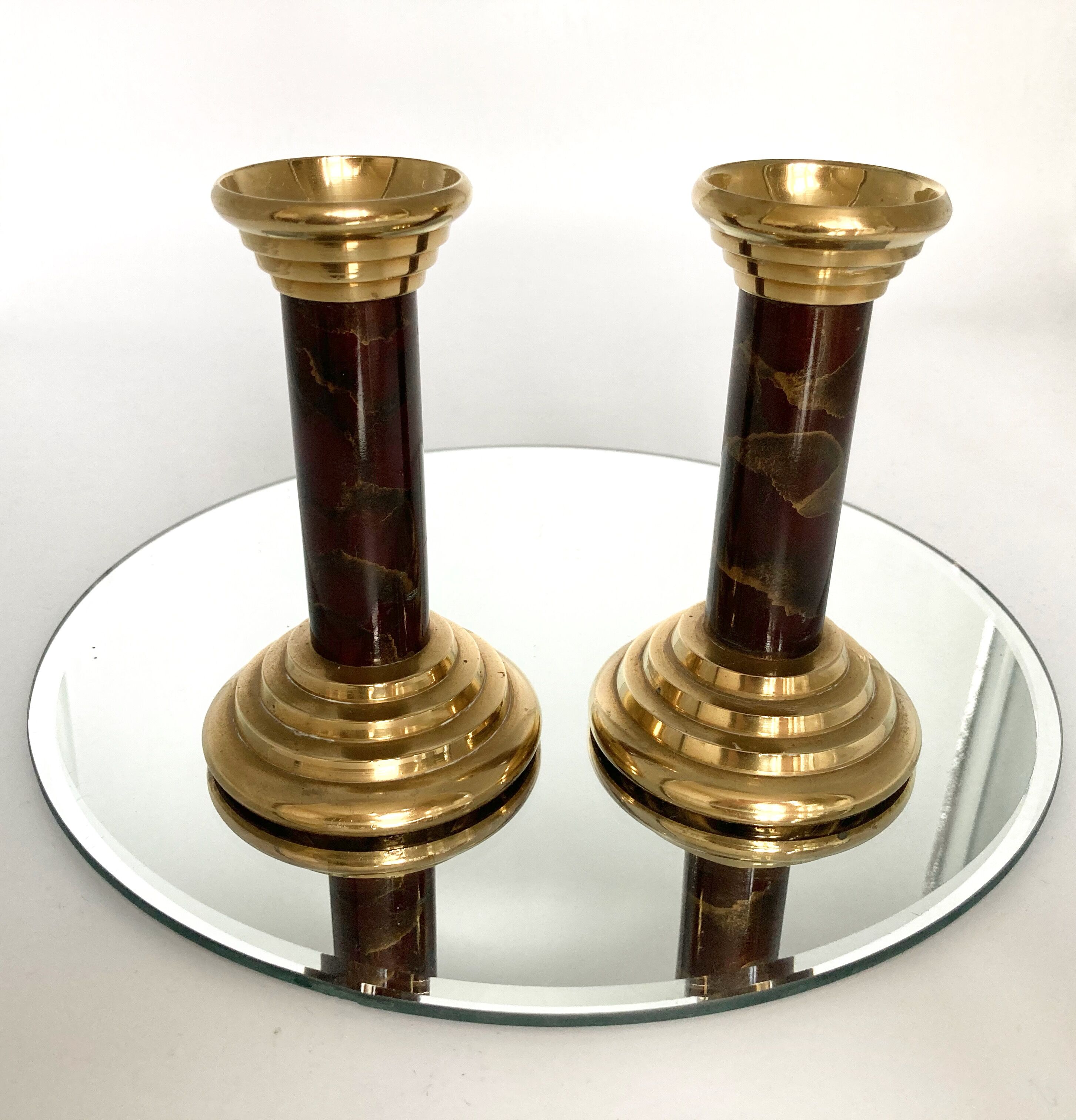 Pair of brass candlesticks