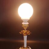 lampe à poser Maison Le Dauphin Palmier en laiton et bois
