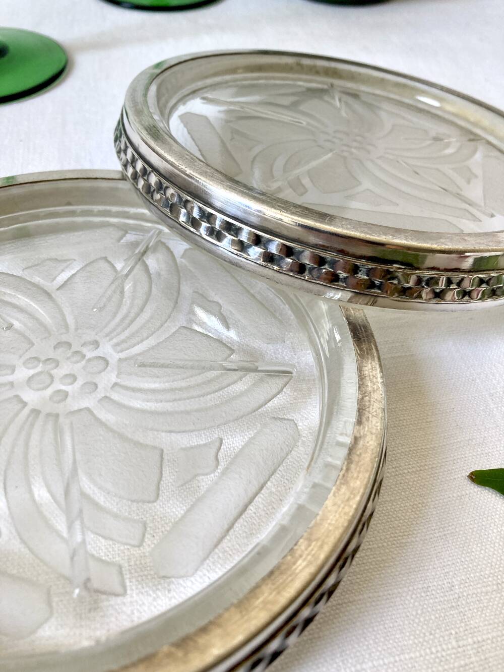 Pair of Art Deco coasters, 1930s
