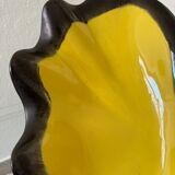 Large yellow ceramic pocket tray from the 50s