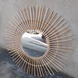 Miroir en rotin vintage -91cm