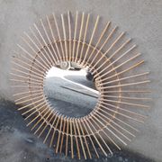 Miroir en rotin vintage -91cm