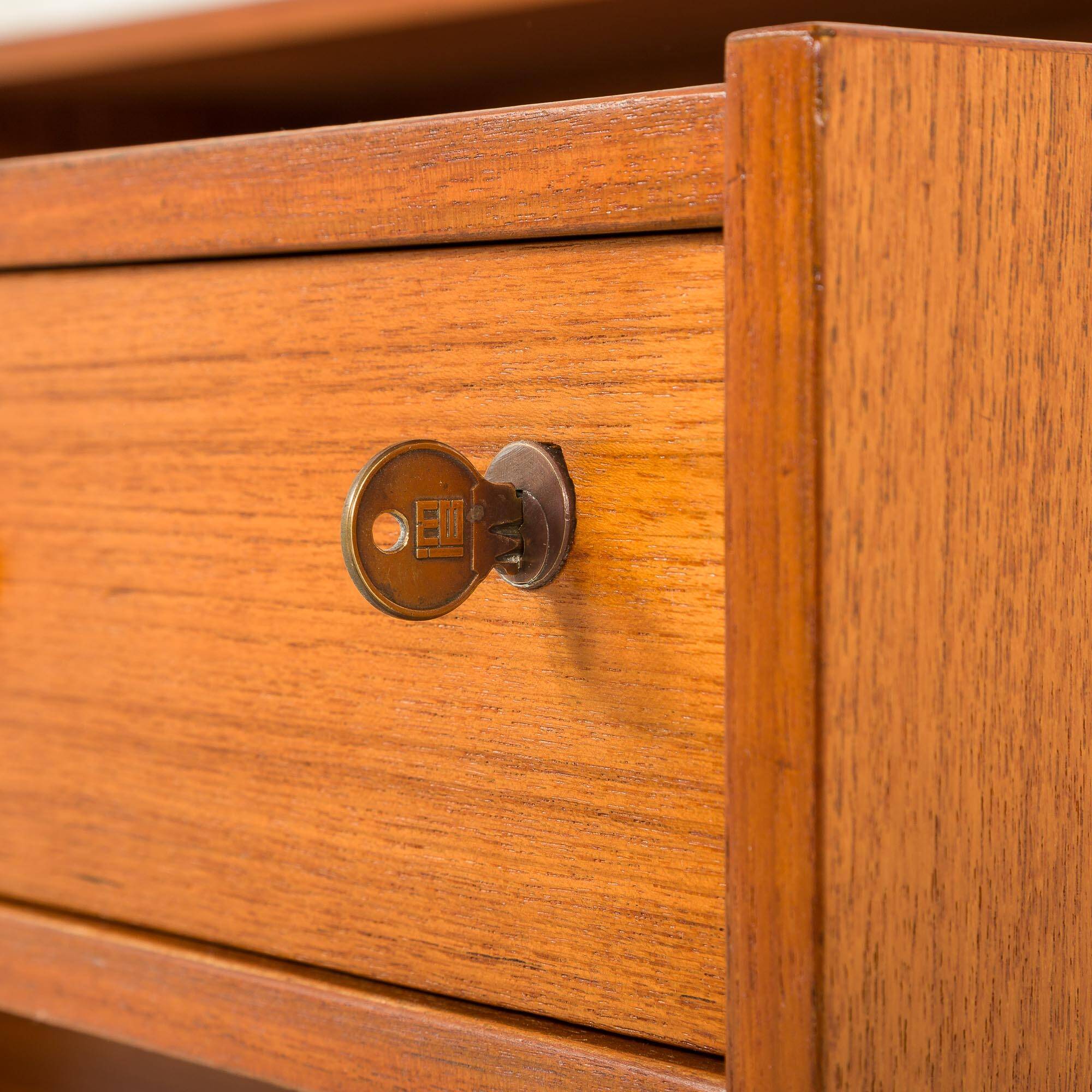 Italian mid century modern teak desk by IMB, 1960s