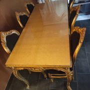 Table + 6 baroque chairs