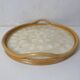 plateau rond en rotin et nacre