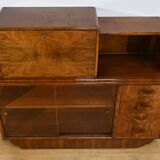 Meuble Vitré Rurka en Ronce de Noyer, Art Déco – 1940