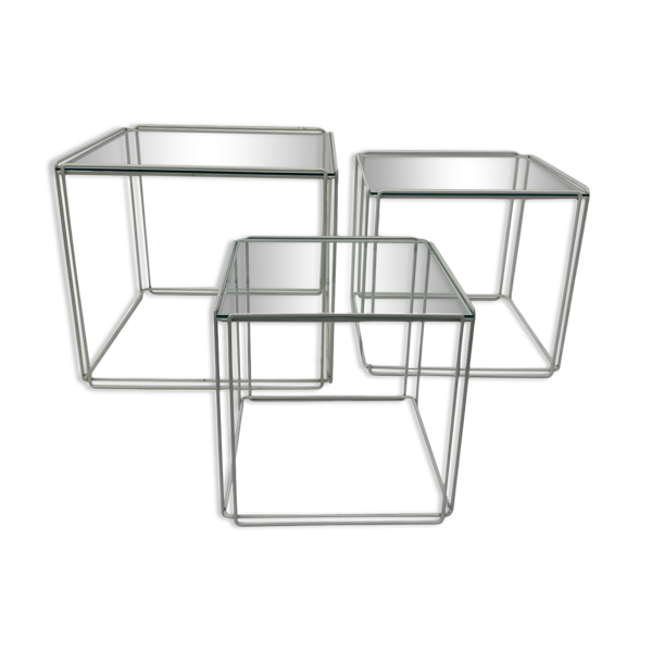 Set de 3 tables gigognes Max Sauze isocele années 1970