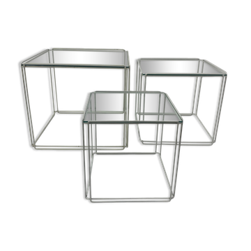 Set de 3 tables gigognes Max Sauze isocele années 1970