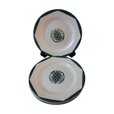 Set of 6 flat green plates Aubagne
