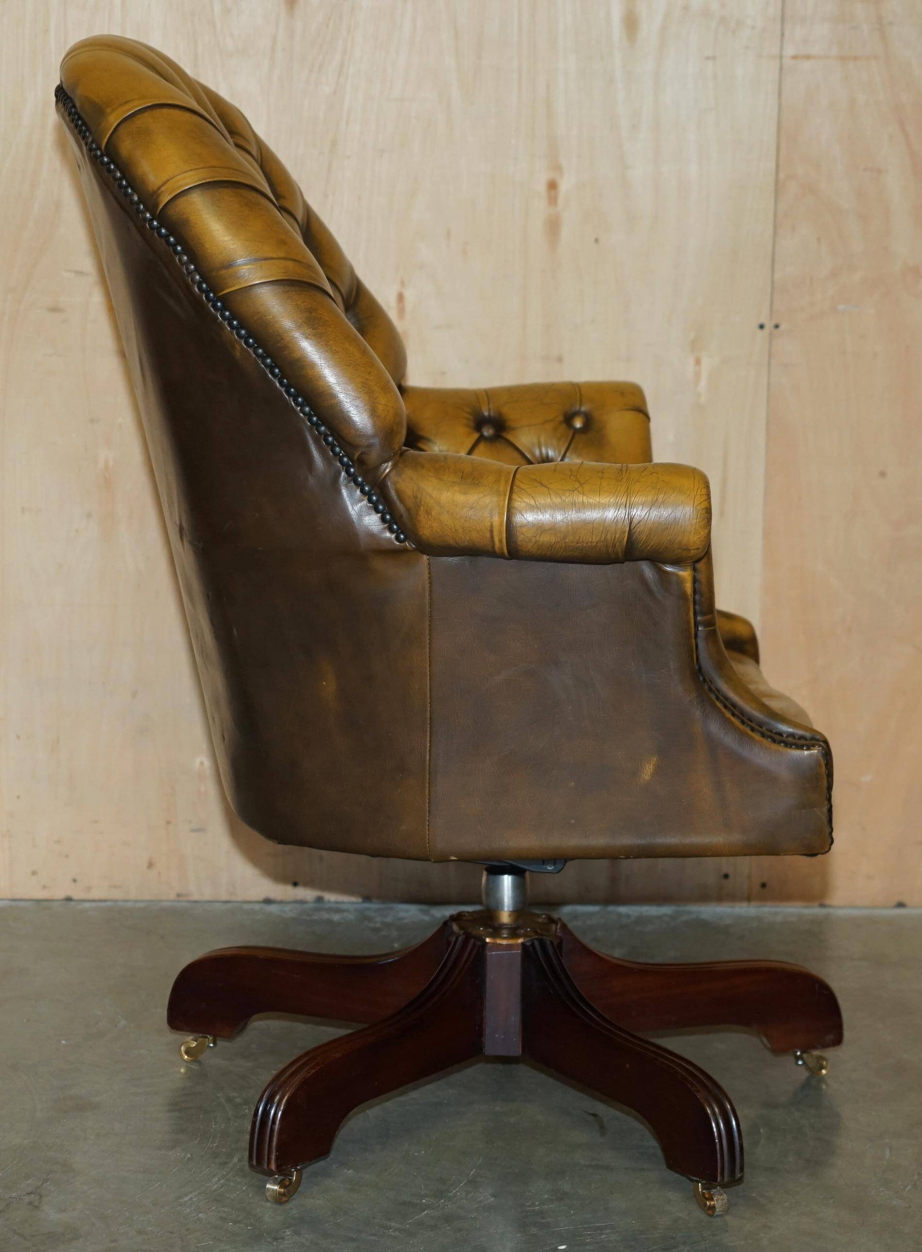 Vintage Leather Chesterfield Director's Armchair