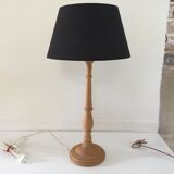 High lamp in vintage turned wood