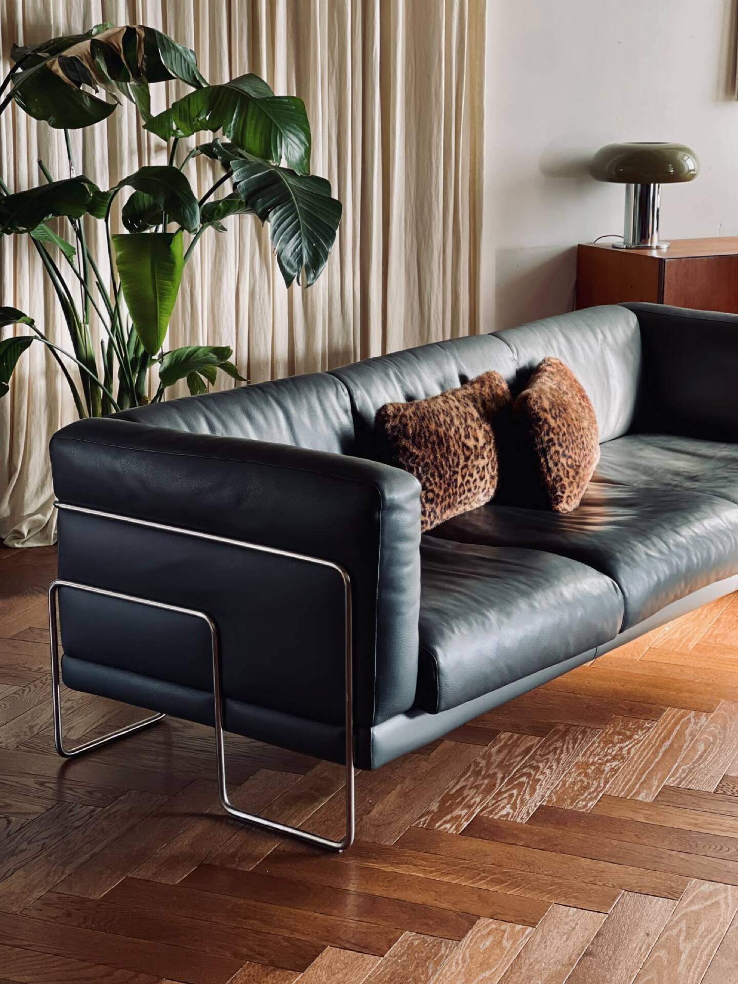 3-seater leather sofa Pen Club by Kwok Hoï Chan Steiner