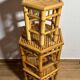 Vintage Boho Mid Century Bamboo Hexagonal Side Coffee Tables Flower Stools