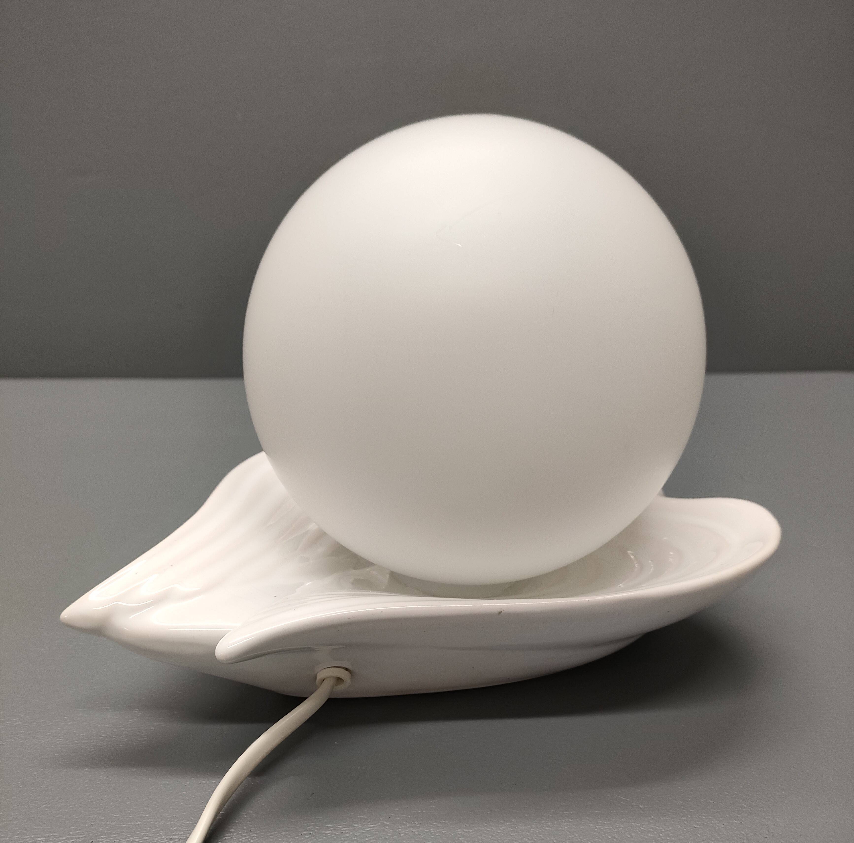 Ceramic swan lamp - Delfts Wit - 70s/80s - Netherlands