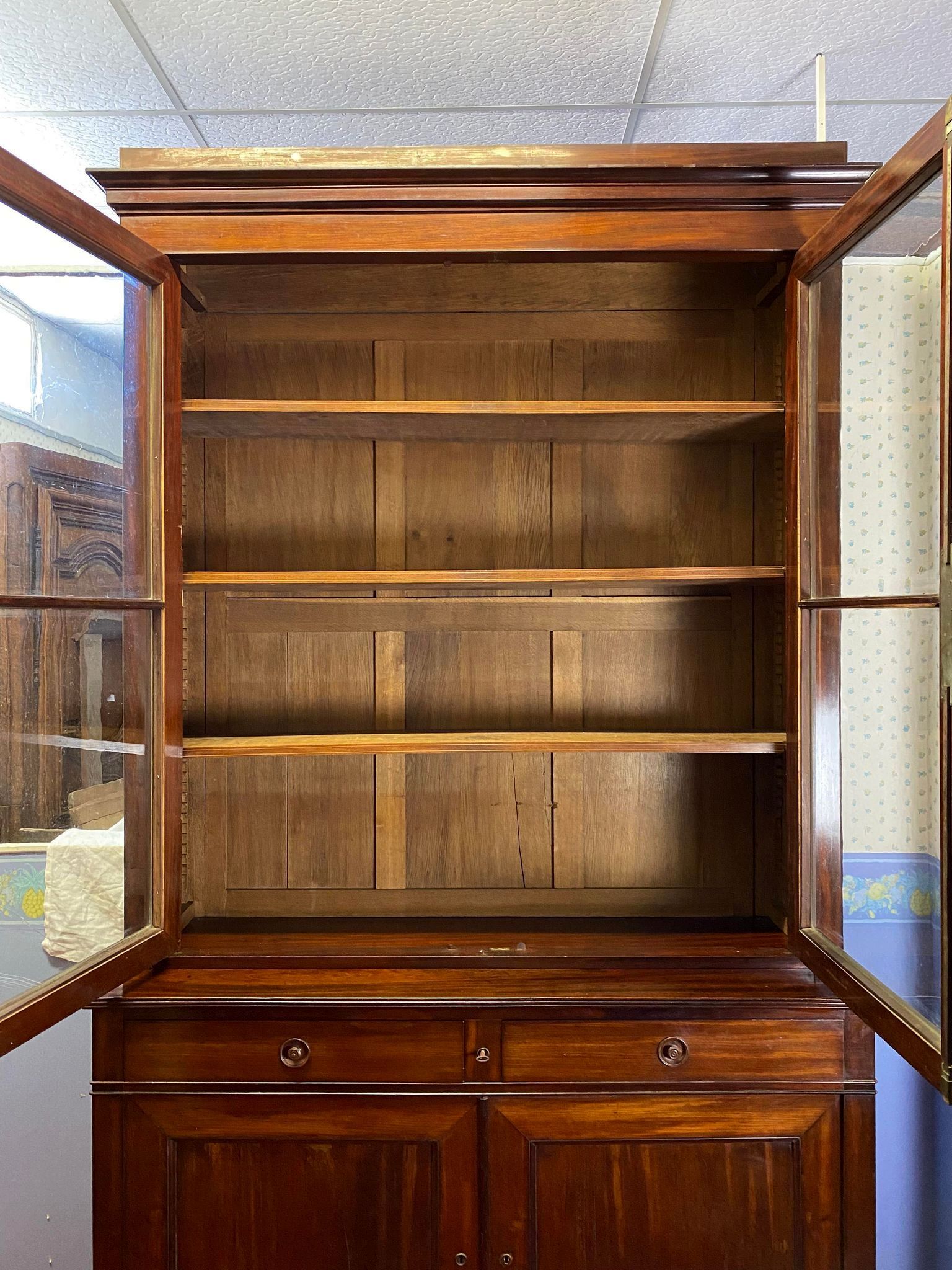 Louis Philippe period library in mahogany around 1830